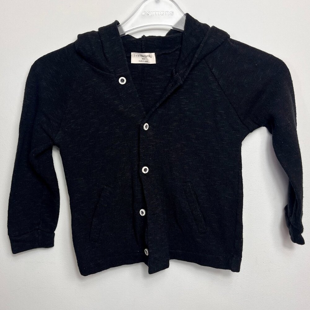 1+ in the family black button sweater kids 36m